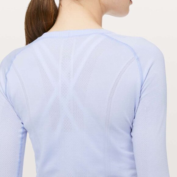 LULULEMON Swiftly Tech Long Sleeve Crew in Serene Blue Sz 12 - NWT!! - Picture 3 of 12